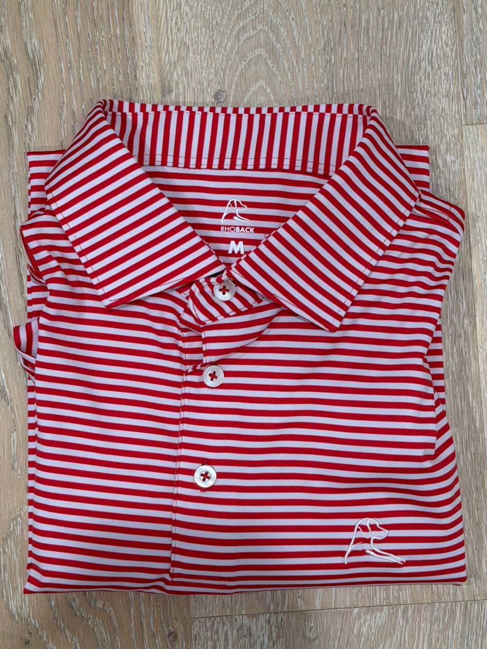 Rhoback Polo Shirt - Birdie Stripe Red